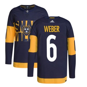 Nashville Predators Shea Weber Official Navy Adidas Authentic Adult 2022 Stadium Series Primegreen NHL Hockey Jersey