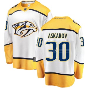 Nashville Predators Yaroslav Askarov Official White Fanatics Branded Breakaway Youth Away NHL Hockey Jersey