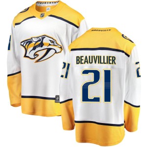 Nashville Predators Anthony Beauvillier Official White Fanatics Branded Breakaway Youth Away NHL Hockey Jersey
