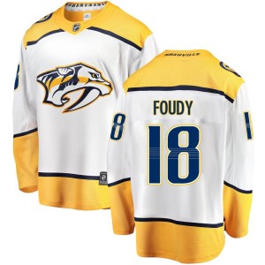 Nashville Predators Liam Foudy Official White Fanatics Branded Breakaway Youth Away NHL Hockey Jersey
