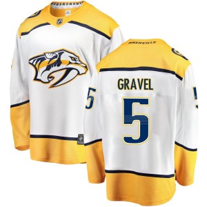 Nashville Predators Kevin Gravel Official White Fanatics Branded Breakaway Youth Away NHL Hockey Jersey
