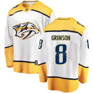 Nashville Predators Stu Grimson Official White Fanatics Branded Breakaway Youth Away NHL Hockey Jersey