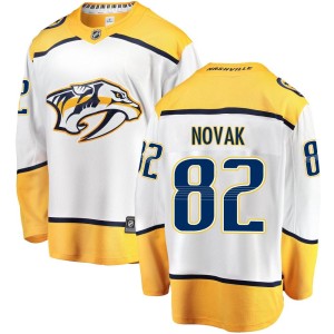 Nashville Predators Tommy Novak Official White Fanatics Branded Breakaway Youth Away NHL Hockey Jersey