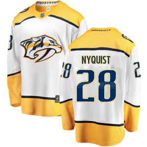 Nashville Predators Gustav Nyquist Official White Fanatics Branded Breakaway Youth Away NHL Hockey Jersey