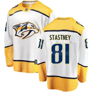 Nashville Predators Spencer Stastney Official White Fanatics Branded Breakaway Youth Away NHL Hockey Jersey