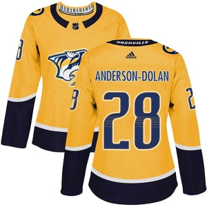 Nashville Predators Jaret Anderson-Dolan Official Gold Adidas Authentic Women's Home NHL Hockey Jersey