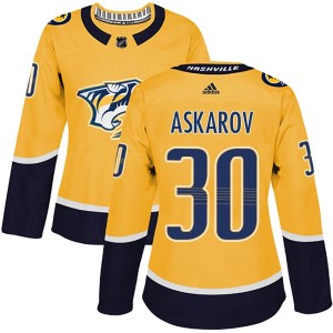 Nashville Predators Yaroslav Askarov Official Gold Adidas Authentic Women's Home NHL Hockey Jersey