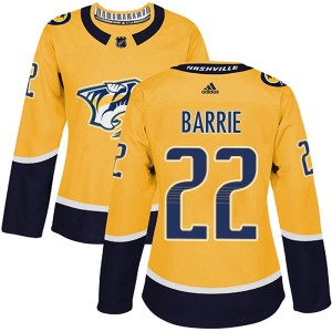Nashville Predators Tyson Barrie Official Gold Adidas Authentic Women's Home NHL Hockey Jersey