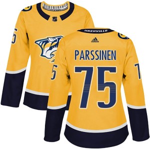 Nashville Predators Juuso Parssinen Official Gold Adidas Authentic Women's Home NHL Hockey Jersey