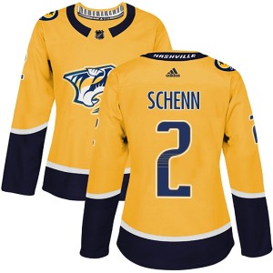 Nashville Predators Luke Schenn Official Gold Adidas Authentic Women's Home NHL Hockey Jersey
