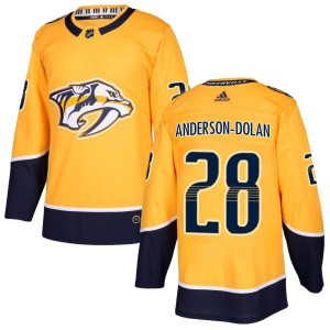 Nashville Predators Jaret Anderson-Dolan Official Gold Adidas Authentic Youth Home NHL Hockey Jersey
