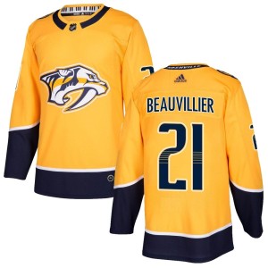 Nashville Predators Anthony Beauvillier Official Gold Adidas Authentic Youth Home NHL Hockey Jersey