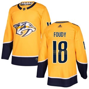 Nashville Predators Liam Foudy Official Gold Adidas Authentic Youth Home NHL Hockey Jersey