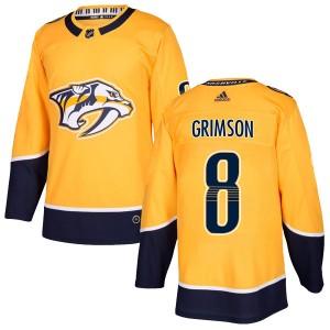 Nashville Predators Stu Grimson Official Gold Adidas Authentic Youth Home NHL Hockey Jersey
