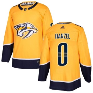 Nashville Predators Jeremy Hanzel Official Gold Adidas Authentic Youth Home NHL Hockey Jersey