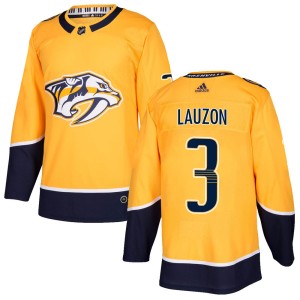 Nashville Predators Jeremy Lauzon Official Gold Adidas Authentic Youth Home NHL Hockey Jersey