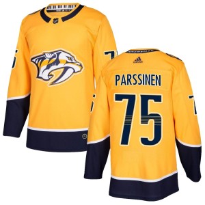 Nashville Predators Juuso Parssinen Official Gold Adidas Authentic Youth Home NHL Hockey Jersey
