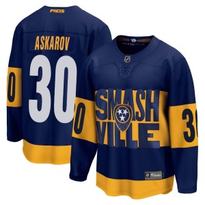 Nashville Predators Yaroslav Askarov Official Navy Fanatics Branded Breakaway Youth 2022 Stadium Series NHL Hockey Jersey