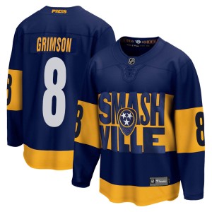 Nashville Predators Stu Grimson Official Navy Fanatics Branded Breakaway Youth 2022 Stadium Series NHL Hockey Jersey