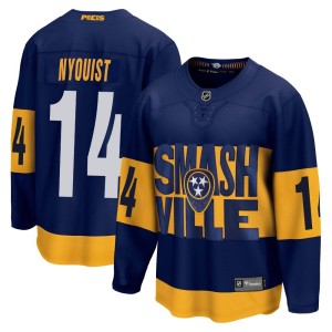 Nashville Predators Gustav Nyquist Official Navy Fanatics Branded Breakaway Youth 2022 Stadium Series NHL Hockey Jersey