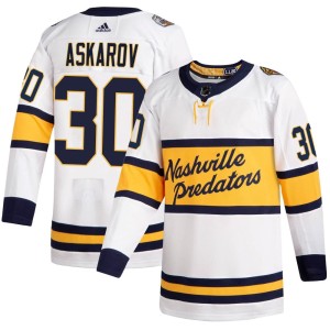 Nashville Predators Yaroslav Askarov Official White Adidas Authentic Adult 2020 Winter Classic Player NHL Hockey Jersey