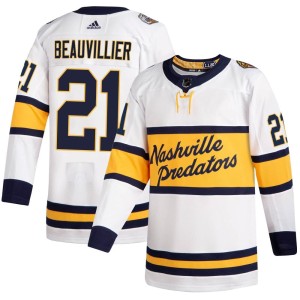 Nashville Predators Anthony Beauvillier Official White Adidas Authentic Adult 2020 Winter Classic Player NHL Hockey Jersey