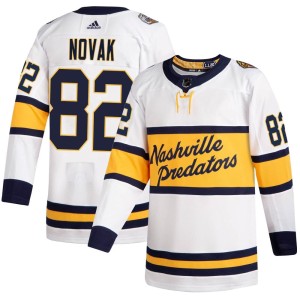 Nashville Predators Tommy Novak Official White Adidas Authentic Adult 2020 Winter Classic Player NHL Hockey Jersey