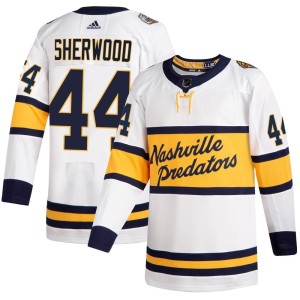 Nashville Predators Kiefer Sherwood Official White Adidas Authentic Adult 2020 Winter Classic Player NHL Hockey Jersey