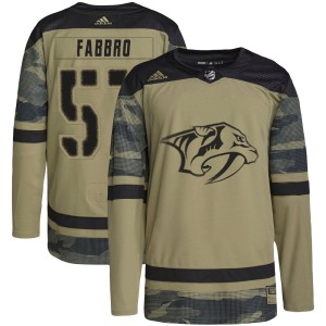 Nashville Predators Dante Fabbro Official Camo Adidas Authentic Youth Military Appreciation Practice NHL Hockey Jersey