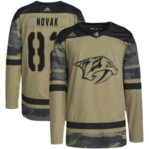 Nashville Predators Tommy Novak Official Camo Adidas Authentic Youth Military Appreciation Practice NHL Hockey Jersey