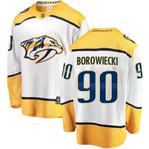 Nashville Predators Mark Borowiecki Official White Fanatics Branded Breakaway Adult Away NHL Hockey Jersey