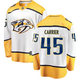 Nashville Predators Alexandre Carrier Official White Fanatics Branded Breakaway Adult Away NHL Hockey Jersey