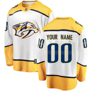 Nashville Predators Custom Official White Fanatics Branded Breakaway Adult Custom Away NHL Hockey Jersey