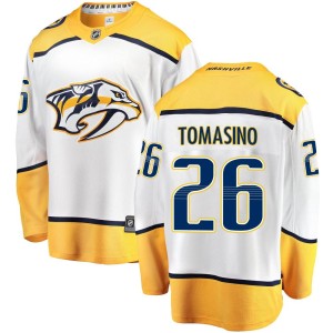 Nashville Predators Philip Tomasino Official White Fanatics Branded Breakaway Adult Away NHL Hockey Jersey