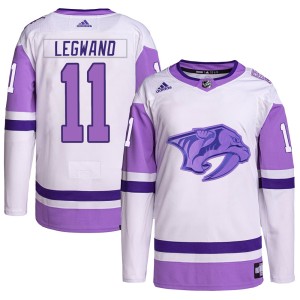 Nashville Predators David Legwand Official White/Purple Adidas Authentic Adult Hockey Fights Cancer Primegreen NHL Hockey Jersey
