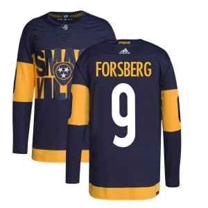 Nashville Predators Filip Forsberg Official Navy Adidas Authentic Youth 2022 Stadium Series Primegreen NHL Hockey Jersey