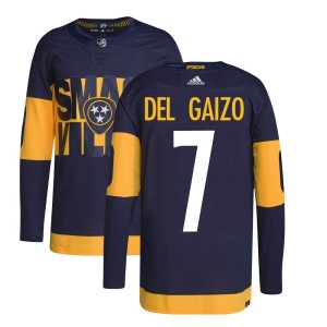 Nashville Predators Marc Del Gaizo Official Navy Adidas Authentic Youth 2022 Stadium Series Primegreen NHL Hockey Jersey