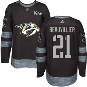 Nashville Predators Anthony Beauvillier Official Black Authentic Youth 1917-2017 100th Anniversary NHL Hockey Jersey