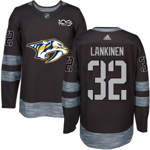 Nashville Predators Kevin Lankinen Official Black Authentic Youth 1917-2017 100th Anniversary NHL Hockey Jersey
