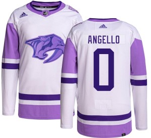 Nashville Predators Anthony Angello Official Adidas Authentic Adult Hockey Fights Cancer NHL Hockey Jersey