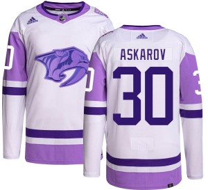 Nashville Predators Yaroslav Askarov Official Adidas Authentic Adult Hockey Fights Cancer NHL Hockey Jersey