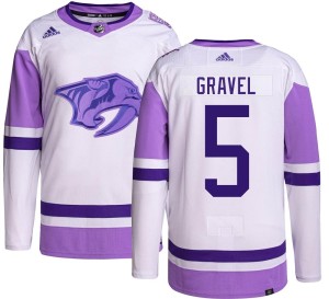 Nashville Predators Kevin Gravel Official Adidas Authentic Adult Hockey Fights Cancer NHL Hockey Jersey