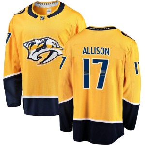 Nashville Predators Wade Allison Official Gold Fanatics Branded Breakaway Adult Home NHL Hockey Jersey
