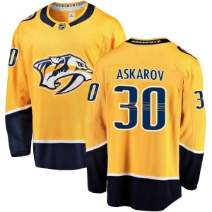 Nashville Predators Yaroslav Askarov Official Gold Fanatics Branded Breakaway Adult Home NHL Hockey Jersey