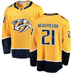 Nashville Predators Anthony Beauvillier Official Gold Fanatics Branded Breakaway Adult Home NHL Hockey Jersey