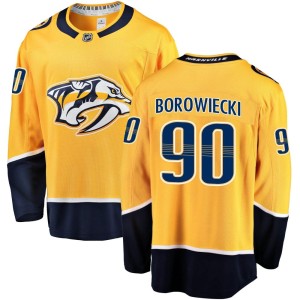 Nashville Predators Mark Borowiecki Official Gold Fanatics Branded Breakaway Adult Home NHL Hockey Jersey