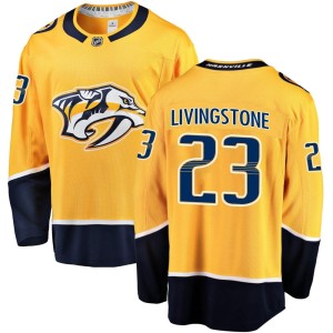 Nashville Predators Jake Livingstone Official Gold Fanatics Branded Breakaway Adult Home NHL Hockey Jersey