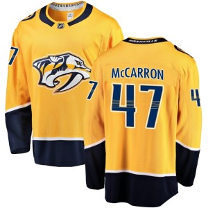 Nashville Predators Michael McCarron Official Gold Fanatics Branded Breakaway Adult Home NHL Hockey Jersey