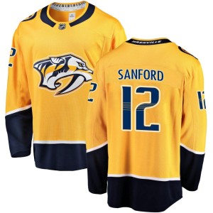 Nashville Predators Zach Sanford Official Gold Fanatics Branded Breakaway Adult Home NHL Hockey Jersey
