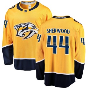 Nashville Predators Kiefer Sherwood Official Gold Fanatics Branded Breakaway Adult Home NHL Hockey Jersey